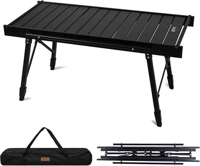 Himalaya IGT Folding Camping Table Portable, Outdoor Camp Kitchen System, Adjustable Aluminum Foldable, Ultralight Lightweight with Bag for Patio BBQ Car Picnic RV