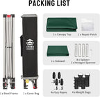 CROWN SHADES 12x12 Pop Up Canopy Tent Instant Commercial with 150D Silver Coated Fabric Including 1 Removable Sidewall, 4 Ropes, 8 Stakes, Weight Bags, STO 'N Go Bag, Forest Green