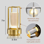 Portable LED Cordless Crystal Table Lamp - 4000mAh Large Capacity Rechargeable Outdoor Table Lamp, Outdoor Table Lights for Patio, Rechargeable Outdoor Lantern, Outside Lamp for Table Lighting