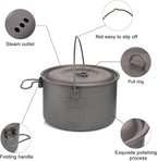Camping Tableware Titanium Cookware Set Tourism Cauldron Outdoor Cooking Pot Frying Pan Picnic Kitchen Hiking Trekking