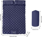 Inflatable Travel Mat with Built-in Pillow - Double Sleeping Pad, Compact Lightweight Gear for Camping Hiking Trekking Tent Backpacking Outdoor Adventures Rest Comfort Air Cushion
