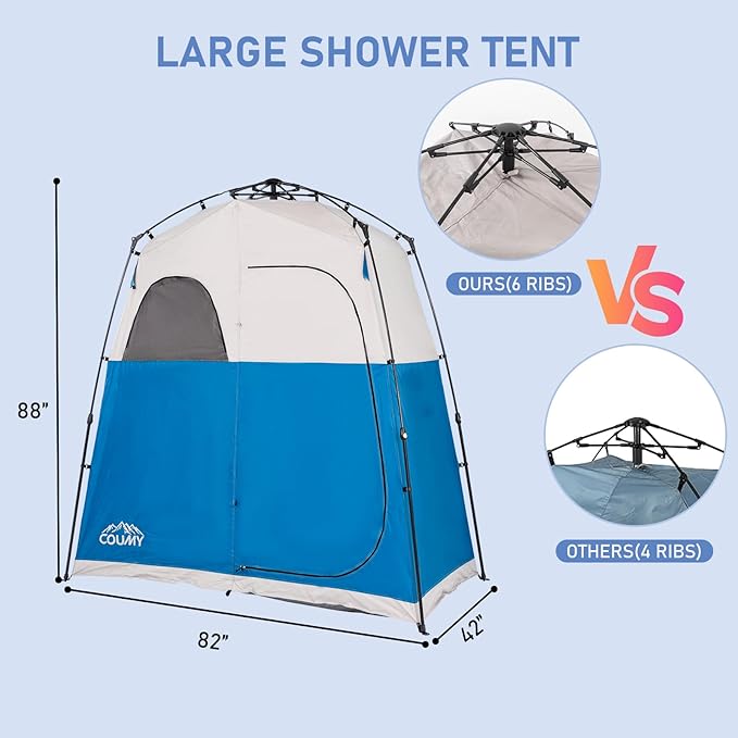 Instant Camping Shower Tent, Privacy Shelter, Portable Outdoor Sun Shelter for Camping Beach Hiking Fishing, 1 Room/2 Rooms