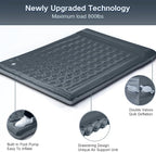 Double Sleeping Pad Camping, Self Inflating 6'' Extra-Thick 2 Person Pillow Built-in Foot Pump Waterproof Inflatable Sleeping Mat Backpacking, Tent, Hiking, Portable Camping Pad (Grey)