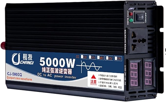 3000W 4000W 5000W Pure Sine Car Inverter Power Voltage Converter DC 12V/24V/48V/60V/72V to 110V / 220V 230V AC Pure Sine Wave Inverter Transformer Converter for Camping RV (Color : 12Vto110V, Size :