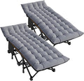 DoCred Folding Camping Cot with Mattress, 2 Pack Heavy Duty Folding Cot for Adults, Portable Sleeping Cot Bed Adults Outdoor Bed with Carry Bag, Travel Camp Cots