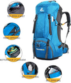 Bseash 60L Waterproof Hiking Camping Backpack with Rain Cover, Large Outdoor Sport Travel Daypack Rucksack for Climbing