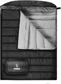Double Sleeping Bag for Adults Cold Weather Queen Size 2 Person Waterproof Sleeping Bag, Perfect for Couples Family Camping or RV Traveling & Bedding