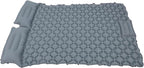 Alomejor Double Sleeping Pad, Self Inflating Camping Mat, Snap Buttons, TPU Coating with Lightweight Design, for Outdoor Camping (Blue) (Blue) (Grey)