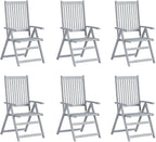 Patio Reclining Chairs,Camp Chair,Barbecue Chairs,Fishing Chairs,Bistro Chair,Coffee Chair,Patio Funiture,for Dining Room,Living Room,Study Room,Garden, 6 pcs with Cushions Solid Acacia Wood