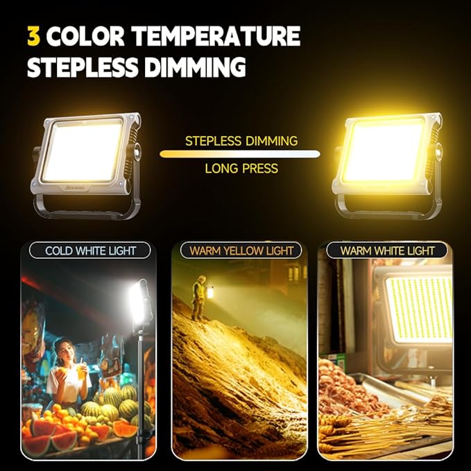 P8 Portable Rechargeable LED Camping Lantern & Work Light, IP67 Waterproof, 3500LM Ultra Bright, 20000mAh Battery, Magnetic Base & Hanging Hook for Outdoor, Job Site, Emergency
