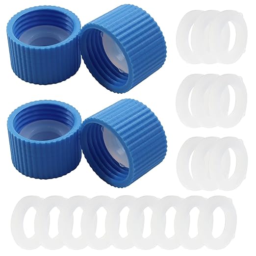 4 Pcs Water Filter Coupling with 20 Pcs Filter Cleaning Gasket with Seal Kit, Compatible 28mm External Threaded Water Filters Standard Plastic Bottles for Hiking/Camping
