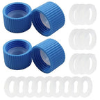 4 Pcs Water Filter Coupling with 20 Pcs Filter Cleaning Gasket with Seal Kit, Compatible 28mm External Threaded Water Filters Standard Plastic Bottles for Hiking/Camping