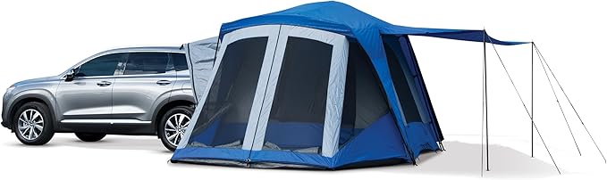 Napier Sportz SUV Tent with Screen Room | 10'x10' Car Camping Tent with 7'x6' Screen Room and Awning | Fits All CUVs, SUVs, Minivans | Sleeps 6 Adults | Blue/Gray | Model 84000