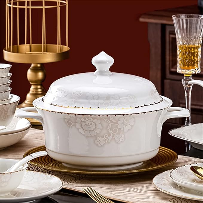 Kitchen Dishes and Tableware Set Household Ceramic Tableware Set 60 Pieces