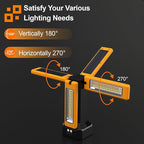 13200mAh Rechargeable Solar Work Light with Folding Stand and Carrying Bag, AODOO 8000 Lumen Stepless Dimmable , White/Warm/Nature White/RED(SOS) with Detachable Tripod (Orange(Tripod with Pulley))