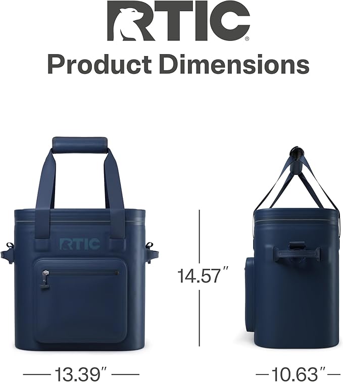 RTIC 20 Can Ultra-Tough Soft Cooler Pro, Insulated, Waterproof, Leak Proof, Portable Floating Bag for Beverage, Drink, Lunch, Outdoor, Beach, Car,Camping, Picnic, Fishing, Boat