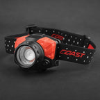 Coast FL85 615 Lumen Dual Color Pure Beam Focusing LED Headlamp with Twist Focus Hinged Beam Adjustment, Hard Hat Compatibility and Reflective Strap, Red