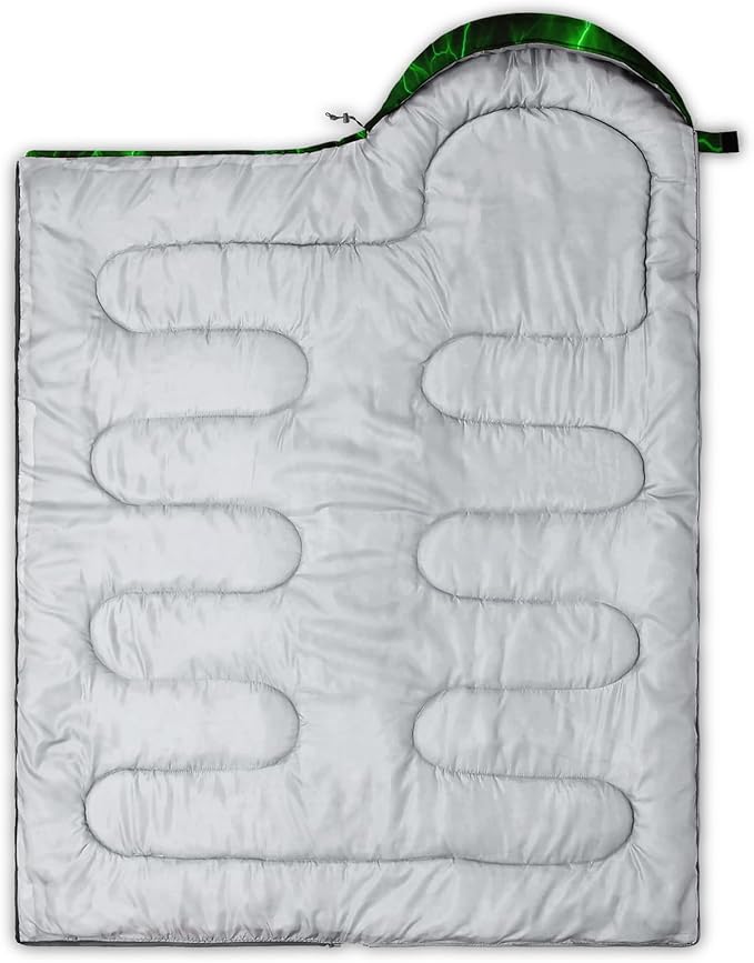 QOOMO Camping Sleeping Bags,3 Season Warm & Cool Weather,Lightweight,Waterproof Sleeping Bags for Adults & Kids,Traveling,and Outdoors,Camping Gear Equipment