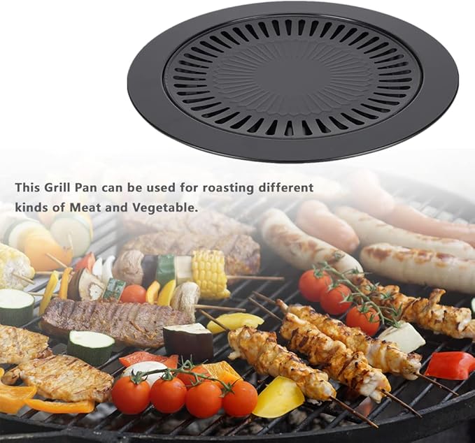 Eboxer Korean BBQ Grill Pan Non stick Barbecue Plate for Indoor Outdoor Grilling, Bakeware for Home Camping