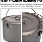 Compatible for Widesea Titanium Camping Tableware Cookware Set, Outdoor Cooking Pot Picnic Kitchen Hiking Trekking(2900ml)