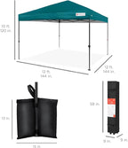Best Choice Products 12x12ft Pop Up Canopy Tent, Outdoor Shade, 1 Person 1 Minute Set Up, Carry Case, 4 Weight Bags - Cerulean