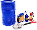 FMS Simulation Mini Micro Scale Model Mini Oil Drum, Fuel Tank, Nitrogen Bottle, Fire Extinguisher, Shovel Decoration 5pcs for 1/6 1/10 RC Car Decoration Fake Props Accessory for RC Crawler Car