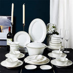 European Kitchenware Ceramic Tableware Set 56 Piece Tableware Dish Set