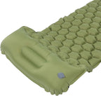 Camping Sleeping Pad Mat Foot Press Inflatable Cushion Mattress, Durably 40D Nylon TPU Laminate, Lightweight 700g, Compact Folding Size for Tent Hiking Travel (Green)