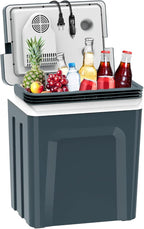 SubSun Electric Cooler and Warmer with Handle，32Quart (30 L) Portable Thermoelectric Fridge， Car Fridge Cooler with 12V DC & 110 AC for Camping, Travel & Picnics,Grey