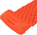 Camping Sleeping Pad Mat | 40D Nylon Fabric & TPU Laminate | Inflatable Cushion Mattress for Tent/Hiking/Travel | 2 - Way Valve, 700g Lightweight (Orange)