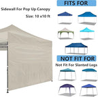 Joramoy Instant Canopy Sunwall 10×10 for Pop Up Canopy, Waterproof, UV Protection Canopy Sidewall, 1 Pack Straight Leg Canopy Side Panels Only（10×10, Beige)