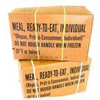 MRE A and B bundle cases 2026, 2027 inspection - Military meals ready to eat, 24 full food packs rations with 1,250 calories per meal and heater for camping