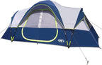UNP Camping Tent 10-Person-Family Tents, Parties, Music Festival Tent, Big, Easy Up, 5 Large Mesh Windows, Double Layer, 2 Room, Waterproof, Weather Resistant, 18ft x 9ft x78in
