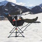 Nice C Heated Hammock Camping Chair with Footrest, Heated Camping Chair with Battery, Rocking Swing Chairs, Hammock Chairs with Stand, Heavy Duty (1, Heat Black W/Footrest)