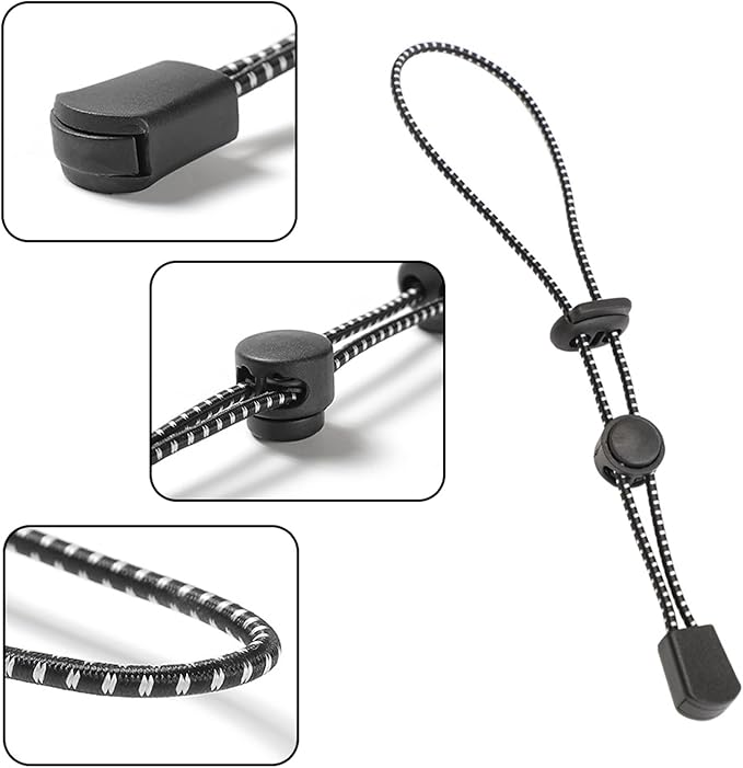 10PCS Adjustable Rope with Clip Elastics Strap and Buckles for Outdoor Shelter Setups Backpacking Storage Solution Camping Bungees Tie Down Rope
