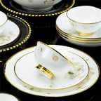 58 Piece Europe Bone China Tableware Sets Food Bowl Sushi Dishes Ramen Plates Chopsticks Dinner Set Utensils for Kitchen