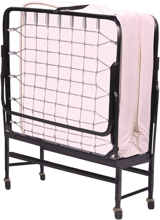 Greaton, 14” Folding Bed with 3-Inch Luxurious Memory Foam Mattress, Strong and Sturdy Metal Frame, Portable Guest Bed for Easy Storage, 31-Inch, White