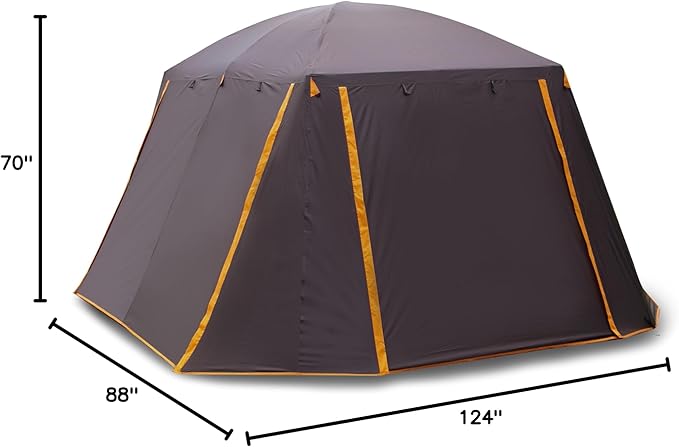 KTT Extra Large Tent 10-12-14 Person(B),Family Cabin Tents,2 Rooms,3 Doors and 3 Windows with Mesh,Straight Wall,Waterproof,Double Layer,Big Tent for Outdoor,Picnic,Camping,Family Gathering