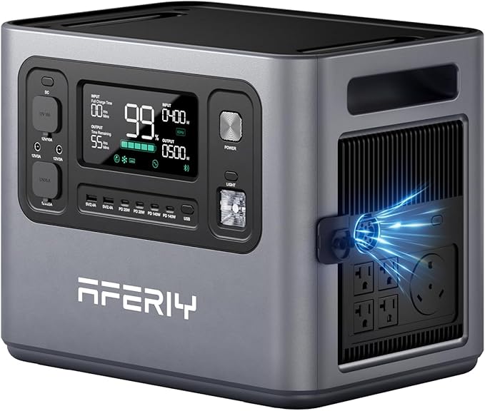 AFERIY P280 Portable Power Station 2800W (Peak 5600W),2048Wh LiFePO4 Battery,Expandable to 10kWh,0-80% Charge in 38 Min,UPS Solar Generator for Home Use,Power Outages,Camping,and RVs
