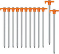 Tent Stakes Camping Stakes,AVOFOREST 7.1inch Non-Rust Metal Tent Pegs Ground Stakes Tent Spikes Camping,Garden,Hiking Orange (Orange 12pcs, 7.1IN)