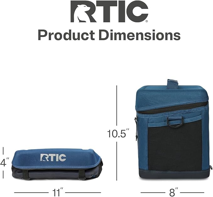 RTIC 15 Can Everyday Cooler, Soft Sided Portable Insulated Cooling for Lunch, Beach, Drink, Beverage, Travel, Camping, Picnic, for Men and Women