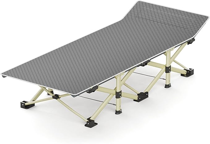 CHICIRIS Folding Camping Cots Portable Sleeping Cot Lightweight Camping Beds for Outdoor Living Rooms, Steel Navy Blue 190 * 67 * 30cm (Silver Grey)