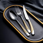 Portable Wooden Handle Camping Cutlery Set for 12 People - Ideal for Family Dinners, Camping, and Travel - 48 Pieces