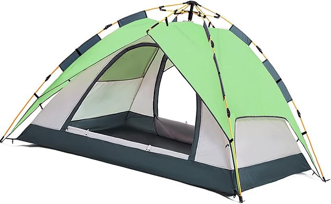 Camping Tent Oxford Cloth Automatic Pop Up Double Layer Family Tent for Hiking Traveling Backpacking Pink Professional Accessories for Use