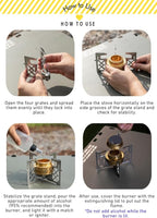 CAMPINGMOON Alcohol Stove Brass Stainless Steel Mini for Backpacking Hiking Rack Cross Stand AS-1