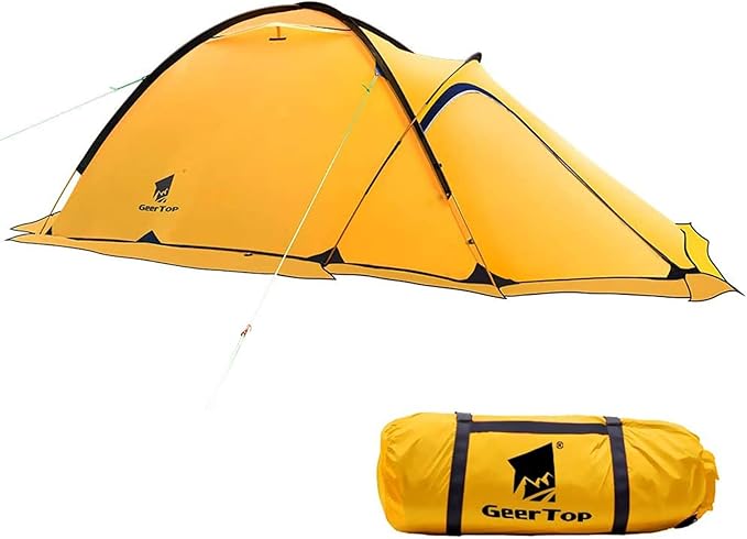 Geertop Portable 2 Person 4 Season Tent Waterproof Backpacking Tent Double Layer All Weather for Camping Hiking Travel Climbing Mountaineering - Easy Set Up