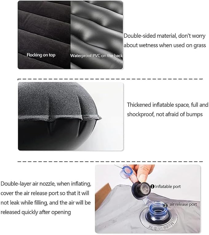 Car Inflatable Mattress for Subaru Solterra 2023 2024 Rear Trunk Air Mattress Camping Folding Air Bed Cushion Back Seat Air Sleeping Mattresses,Black01