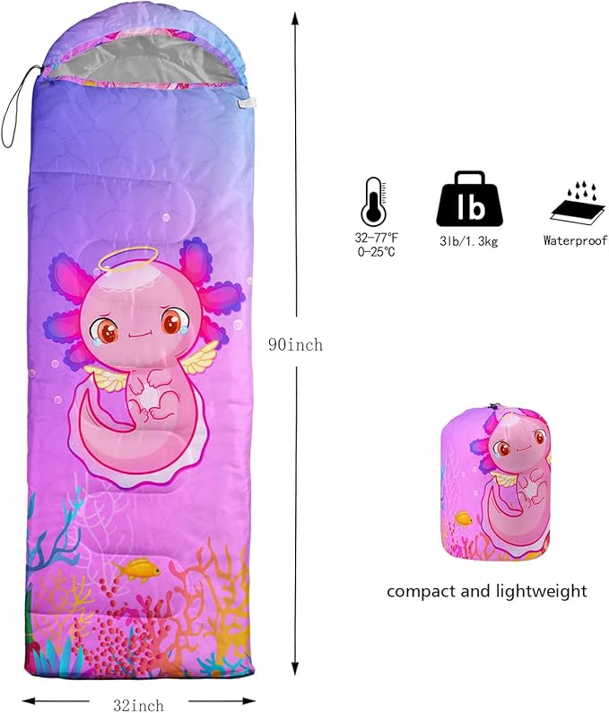 HOSIMA Dear Hunting Pattern Cold Weather Sleeping Bags for Kids Adults,Black Light Weight Waterproof Sleeping Bags for Outdoors Hiking.