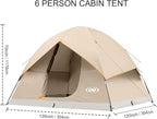unp 6 Person 4 Season Dome Tent, Easy to Set Up for Camping & Hiking, Lightweight & Portable, Green