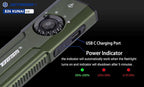 JETBeam E26 UV Kunai 1800 Lumens EDC Flat Flashlight,Rechargeable Compact Pocket Light Combines White Light,1300 mW UV Flashlight,and Green Beam (Military Green, SFT40-1800LM - 11000cd)